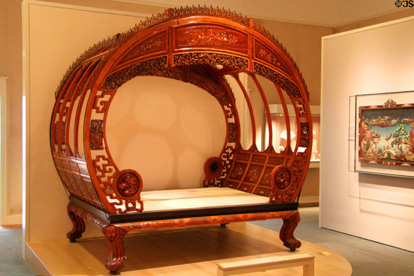 Moon Bed (1876) by Sung Sing Kung of Ningbo, China exhibited at 1876 Centennial Exposition at Peabody Essex Museum. Salem, MA.