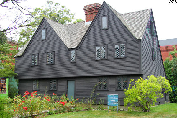 John Ward House (after 1684) (at Peabody Essex Museum). Salem, MA. Style: New England Colonial Saltbox.