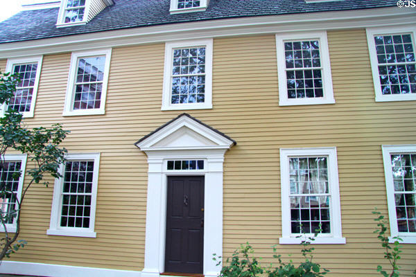 Georgian facade of Crowninshield-Bentley House of Peabody Essex Museum. Salem, MA.