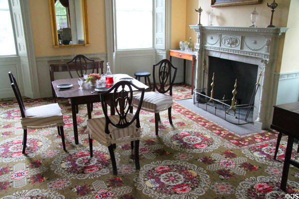 Card table in parlor of Gardner Pingree House. Salem, MA.