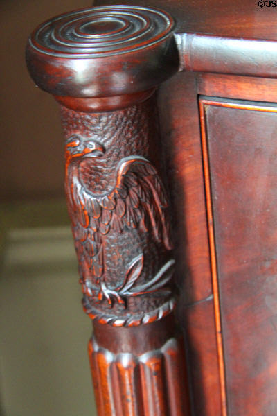 Samuel McIntire carved eagle on sideboard at Peirce-Nichols House. Salem, MA.