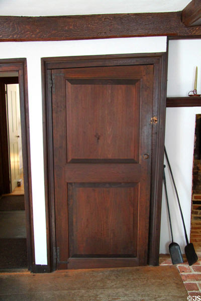 Door in non-rectangular frame at John Adams birthplace. Quincy, MA.