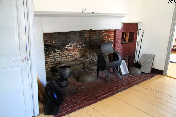 Kitchen fireplace in John Quincy Adams birthplace. Quincy, MA.