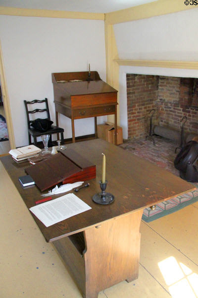 Office at John Quincy Adams birthplace where John Adams met politicians & clients. Quincy, MA.