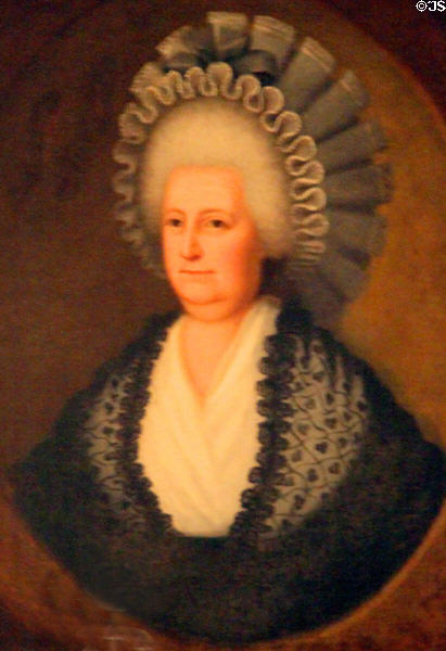 Martha Washington portrait (1790) by Edward Savage at Peacefield. Quincy, MA.