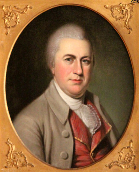 Nathaniel Gorham portrait (1786) by Charles Wilson Peale at Peacefield. Quincy, MA.