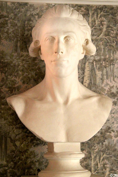 Bust of Thomas Jefferson in Long Hall at Peacefield. Quincy, MA.