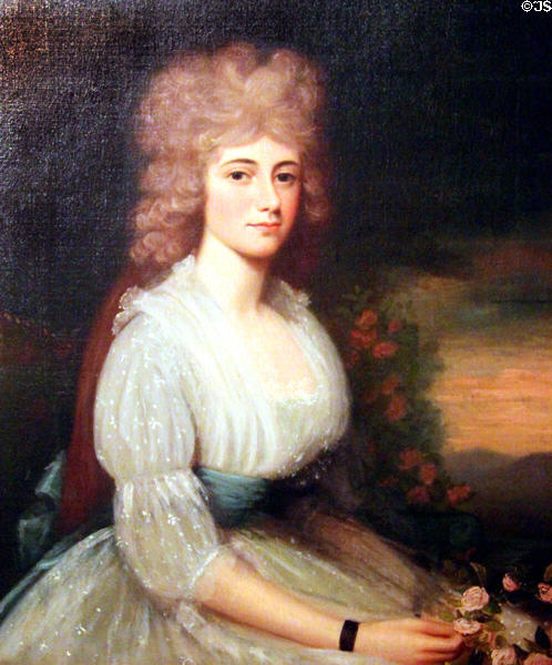 Portrait (1791-4) of Louisa Catherine Adams by Edward Savage at Peacefield. Quincy, MA.