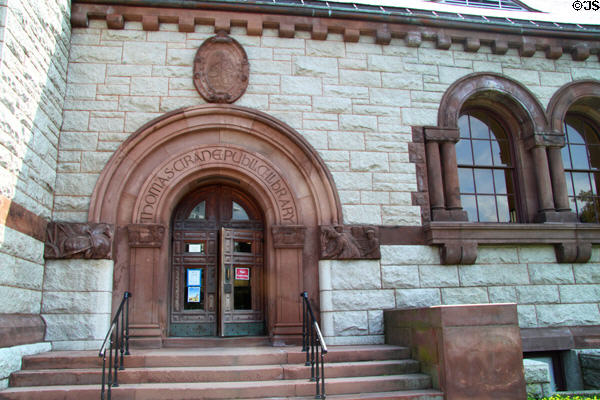 Coletti addition (1939) to Quincy Public Library. Quincy, MA. Style: Richardsonian Romanesque. Architect: Paul A. Coletti & Carroll Coletti.