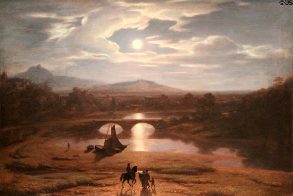 Moonlight landscape painting (1819) by Washington Allston at Museum of Fine Arts. Boston, MA.