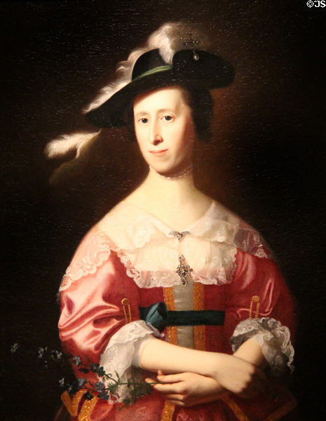Mrs. Samuel Quincy (Hannah Hill) portrait (1761) by John Singleton Copley at Museum of Fine Arts. Boston, MA.