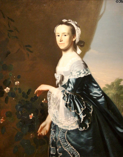 Mrs. James Warren (Mercy Otis) portrait (c1763) by John Singleton Copley at Museum of Fine Arts. Boston, MA.