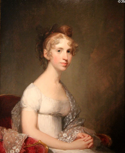 Mrs. Anna Patrick Grant (Anna Powell Mason) portrait (c1807) by Gilbert Stuart at Museum of Fine Arts. Boston, MA.