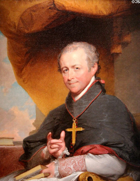 Bishop Jean Louis Anne Magdelaine Lefebvre de Chesverus portrait (1823) by Gilbert Stuart at Museum of Fine Arts. Boston, MA.
