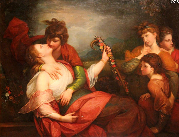 The Stolen Kiss painting (1819) by Benjamin West at Museum of Fine Arts. Boston, MA.