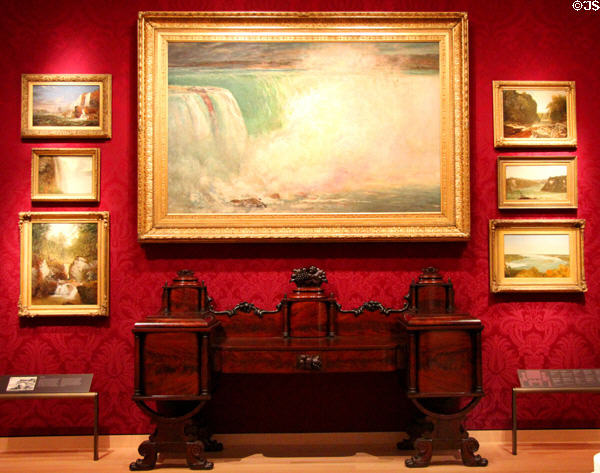 Niagara painting (1879) by William Morris Hunt over sideboard (1840-55) possibly from New York City at Museum of Fine Arts. Boston, MA.