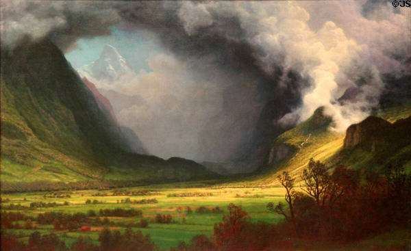Storm in the Mountains (c1870) by Albert Bierstadt at Museum of Fine Arts. Boston, MA.