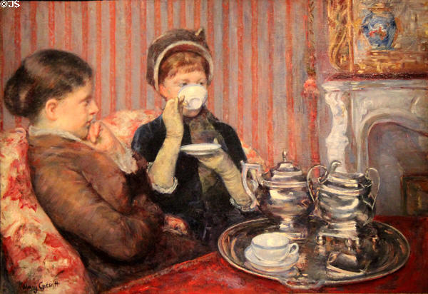 The Tea (c1880) by Mary Cassatt at Museum of Fine Arts. Boston, MA.