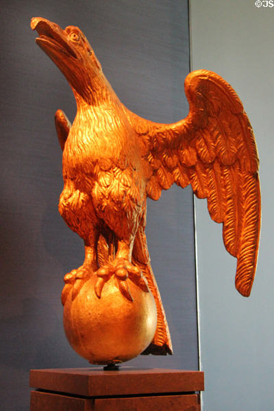 Carved eagle (c1786) by Samuel McIntire for house at 70 Washington St., Salem, MA at Museum of Fine Arts. Boston, MA.