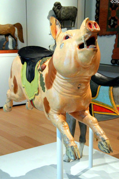 Carousel figure of pig (c1905) by Gustav A. Dentzel Carousel Co. at Museum of Fine Arts. Boston, MA.
