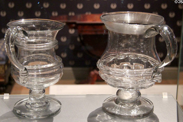 Blown glass mugs (c1825) from Boston at Museum of Fine Arts. Boston, MA.