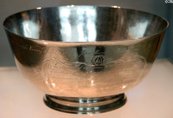 Silver Sons of Liberty bowl (1768) by Paul Revere of Boston at Museum of Fine Arts. Boston, MA.
