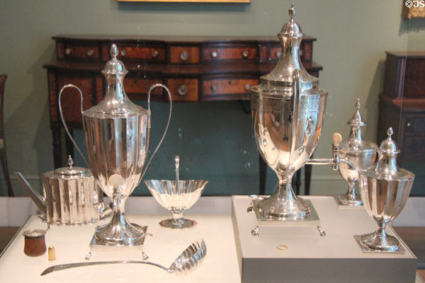Silver objects (1780-1800) by Jr. of Boston at Museum of Fine Arts. Boston, MA.