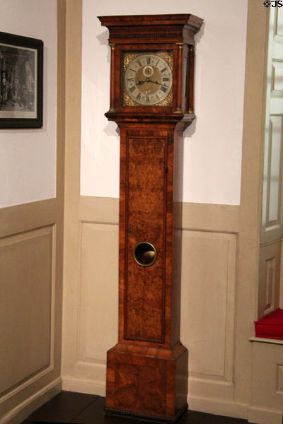 Tall-case Clock (1700-7) by Joseph Windmills of London, England at Museum of Fine Arts. Boston, MA.