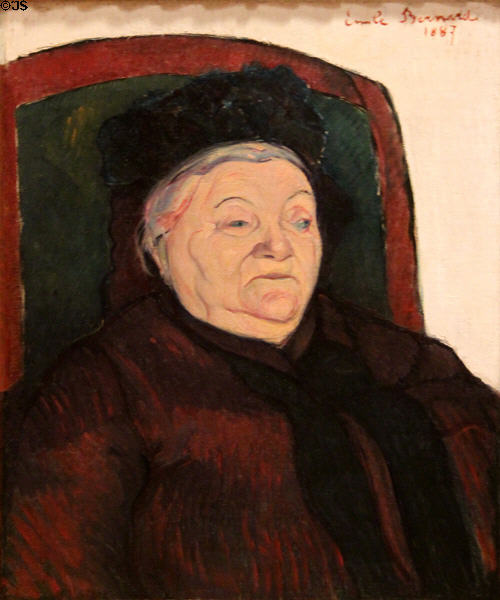 Artist's Grandmother portrait (1887) by Émile Bernard at Museum of Fine Arts. Boston, MA.