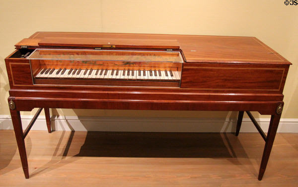 Square piano (c1800) by Benjamin Crehore of Milton, MA at Museum of Fine Arts. Boston, MA.