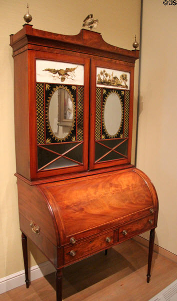 Secretary & bookcase (c1790-1800) from Boston or Salem, MA at Museum of Fine Arts. Boston, MA.