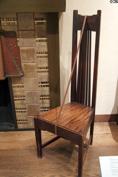 Hall chair for Dr. William T. Bolton House of Pasadena, CA by Greene & Greene (brothers Charles & Henry) made by Hall Manuf. Co. at Museum of Fine Arts. Boston, MA.