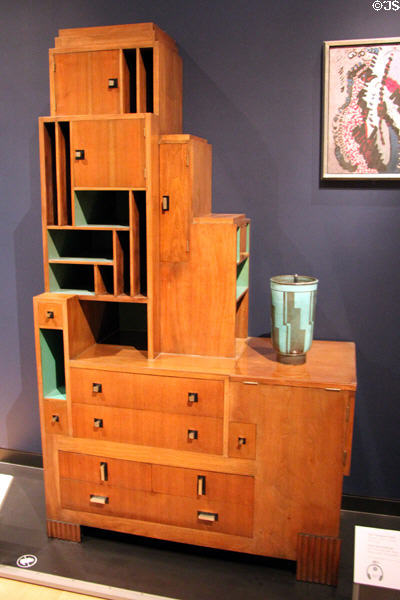 Desk & bookcase (1928) by Paul Theodore Frankl of New York City at Museum of Fine Arts. Boston, MA.