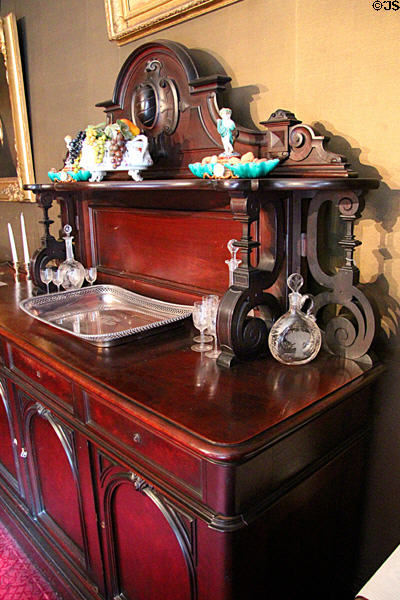 Sideboard in dining room at Gibson House Museum. Boston, MA.