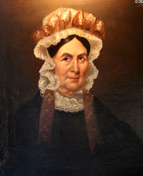 Portrait of Mrs. Timothy Nichols III (1835) grandparent of Dr. Nichols at Nichols House Museum. Boston, MA.