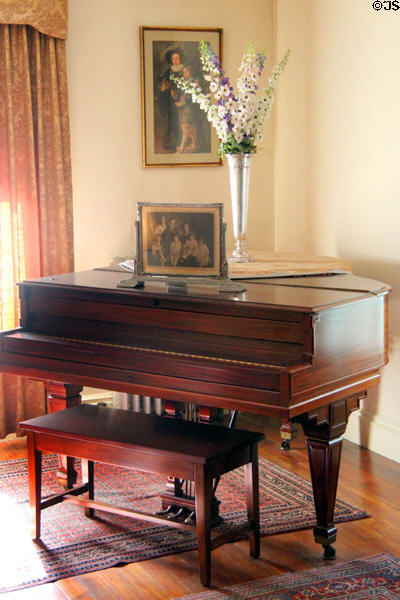Piano where Rose Kennedy taught her children in parlor at John F. Kennedy NHS. Boston, MA.