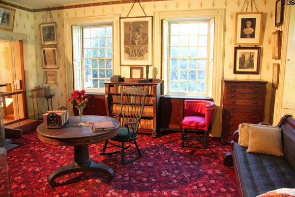 Ralph Waldo Emerson's study (as it was in 1882) moved to Concord Museum. Concord, MA.