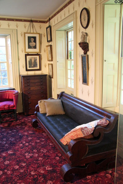Sofa in Ralph Waldo Emerson's study (c1882) at Concord Museum. Concord, MA.