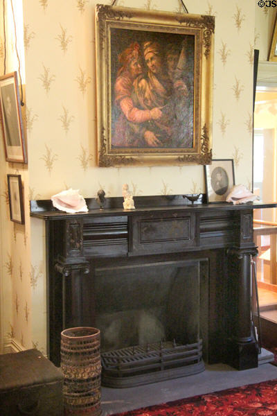 Fireplace in Ralph Waldo Emerson's study (c1882) at Concord Museum. Concord, MA.