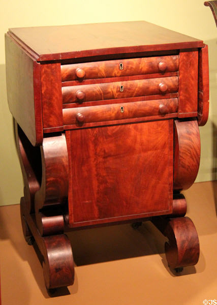 Work table (c1840) from New England or New York owned by Henry David Thoreau's family at Concord Museum. Concord, MA.