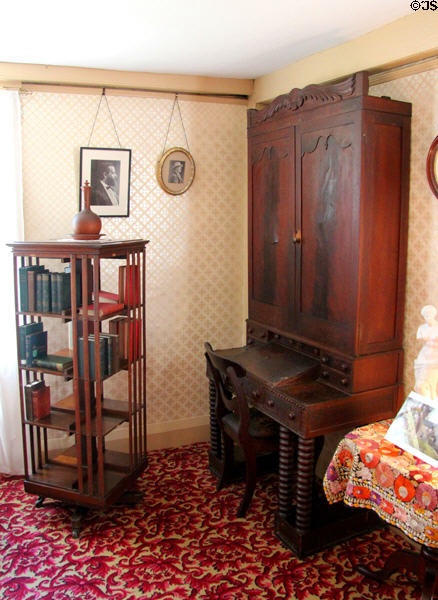 Secretary of Amos Bronson Alcott (1857) beside revolving bookcase at Orchard House. Concord, MA.