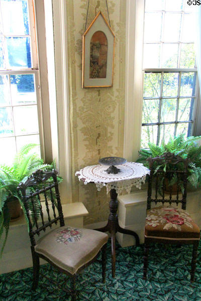 Spot at front windows where Ann Alcott Pratt was married at Orchard House. Concord, MA.