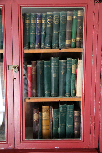 Books written by & belonging to Louisa May Alcott at Orchard House. Concord, MA.