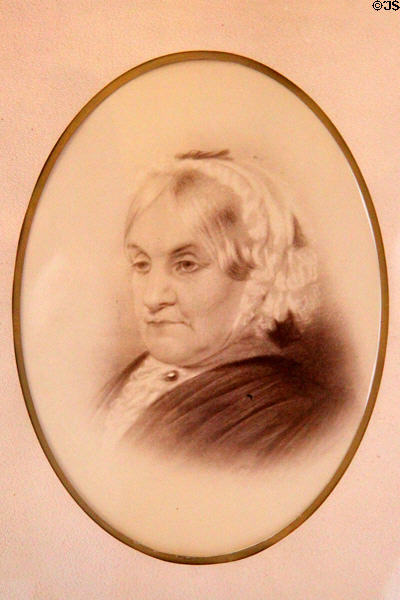 Portrait of Abigail May Alcott, mother of Louisa May Alcott at Orchard House. Concord, MA.
