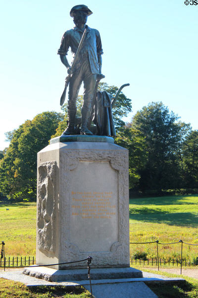 Minute Man statue (1875) by Daniel Chester French honors embattled farmers who "fired the shot heard round the world" at Old North Bridge. Concord, MA.