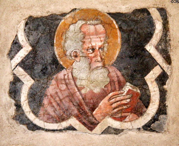 Veneto-Byzantine fresco of saint (14thC) at Hammond Castle Museum. Gloucester, MA.