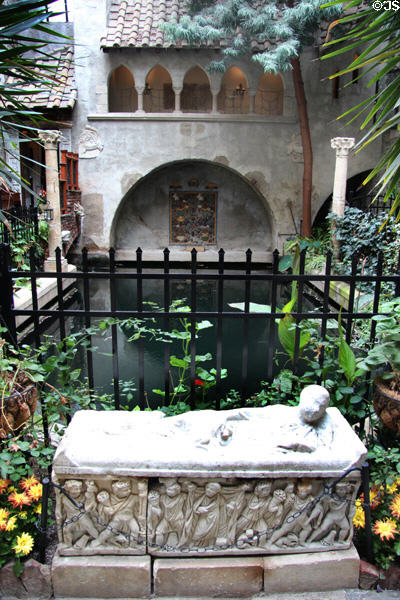 Courtyard pool at Hammond Castle Museum. Gloucester, MA.