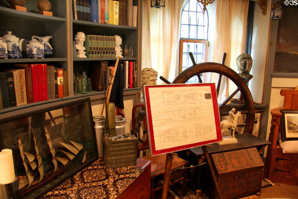 Library at Hammond Castle Museum. Gloucester, MA.