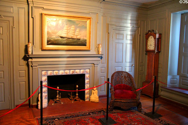 Parlor fireplace at John Cabot House. Beverly, MA.