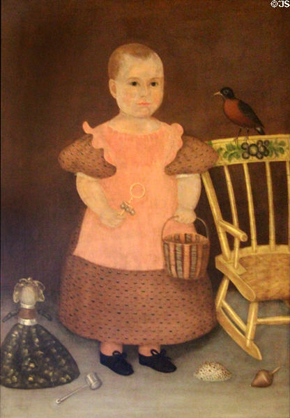 Primitive portrait of Laura Patch (c1842) at John Cabot House. Beverly, MA.